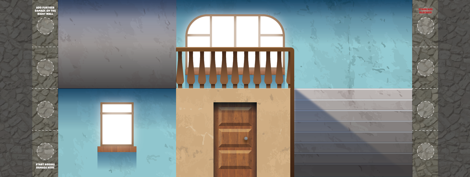 Cultural Memory Game - staircase in the earthquake version of the game